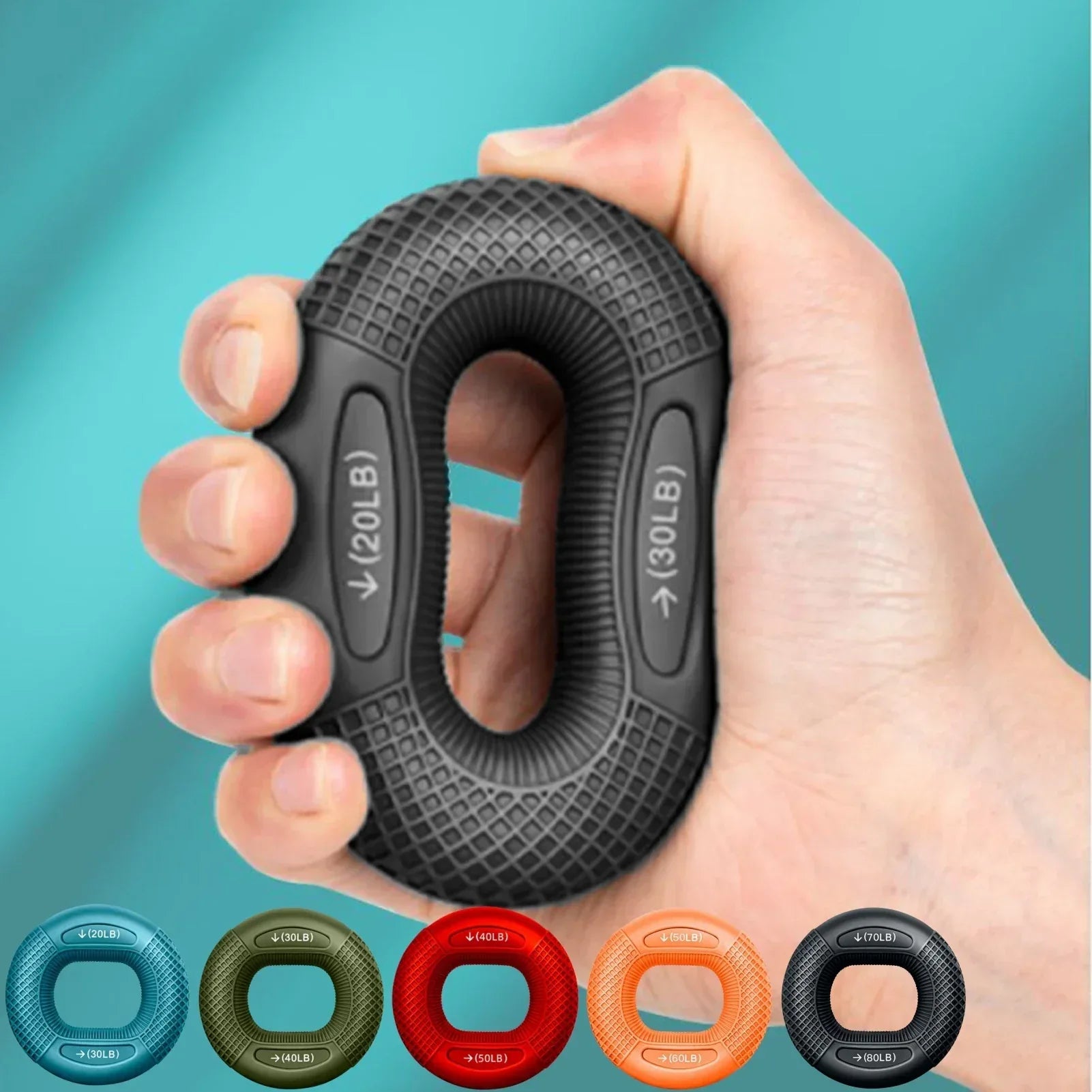 Silicone Finger Gripper Ring Hand Muscle Strengthener Ring Wrist Finger Trainer Exercise Carpal Expander Workout Fitness Device - Urbizia