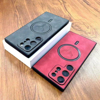 PU Leather MagSafe Wireless Charging Case Samsung Galaxy