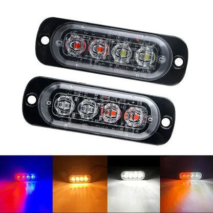 12V 24V Led Strobe Warning Light Emergency Stroboscope Grille Flashing Light bar Truck Car Beacon Lamp Amber Traffic Light Amber - Urbizia