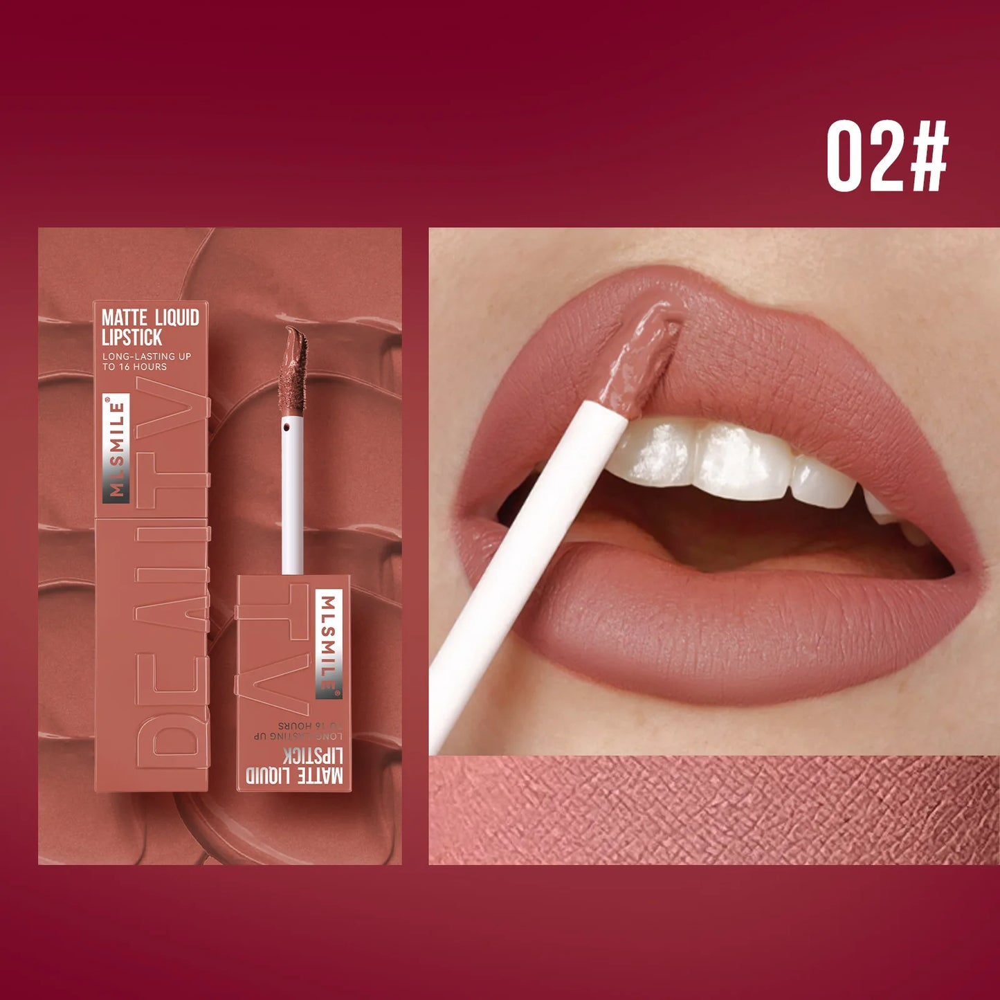 MLSMILE 6-Color Velvet Matte Lip Gloss – Long-Lasting & Waterproof