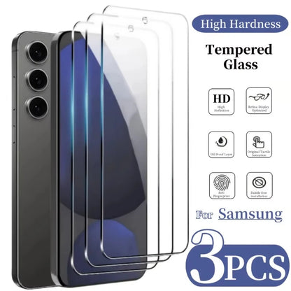 1-3Pcs S26 Ultra Tempered Glass For Samsung Galaxy S26 Plus S25 S24 S23 S22 Phone Screen Film For Galaxy S26 Screen Protector