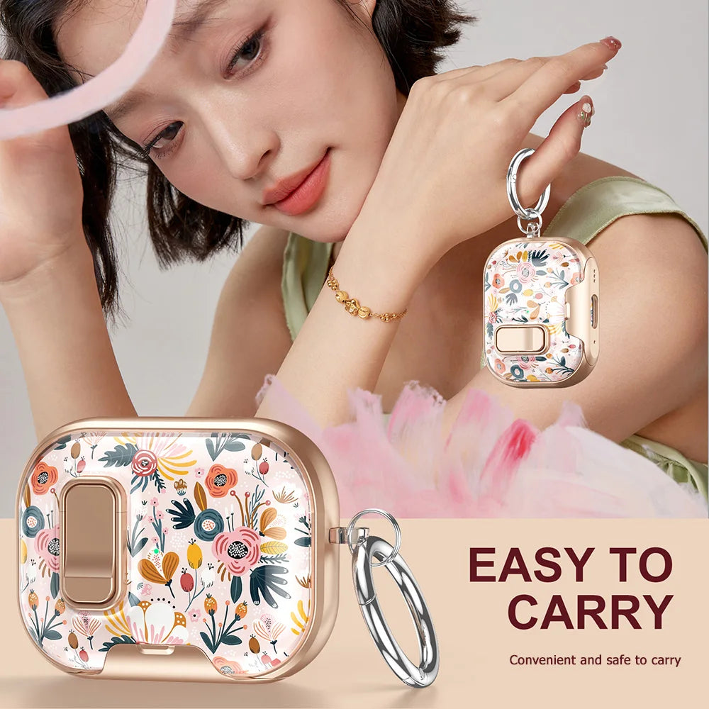 Funda For AirPods Pro 2 3 4 Case With Phone Holder Headphone Cover For AirPods 4 Pro3 Cases Security Lock Earphone Coque Sleeve