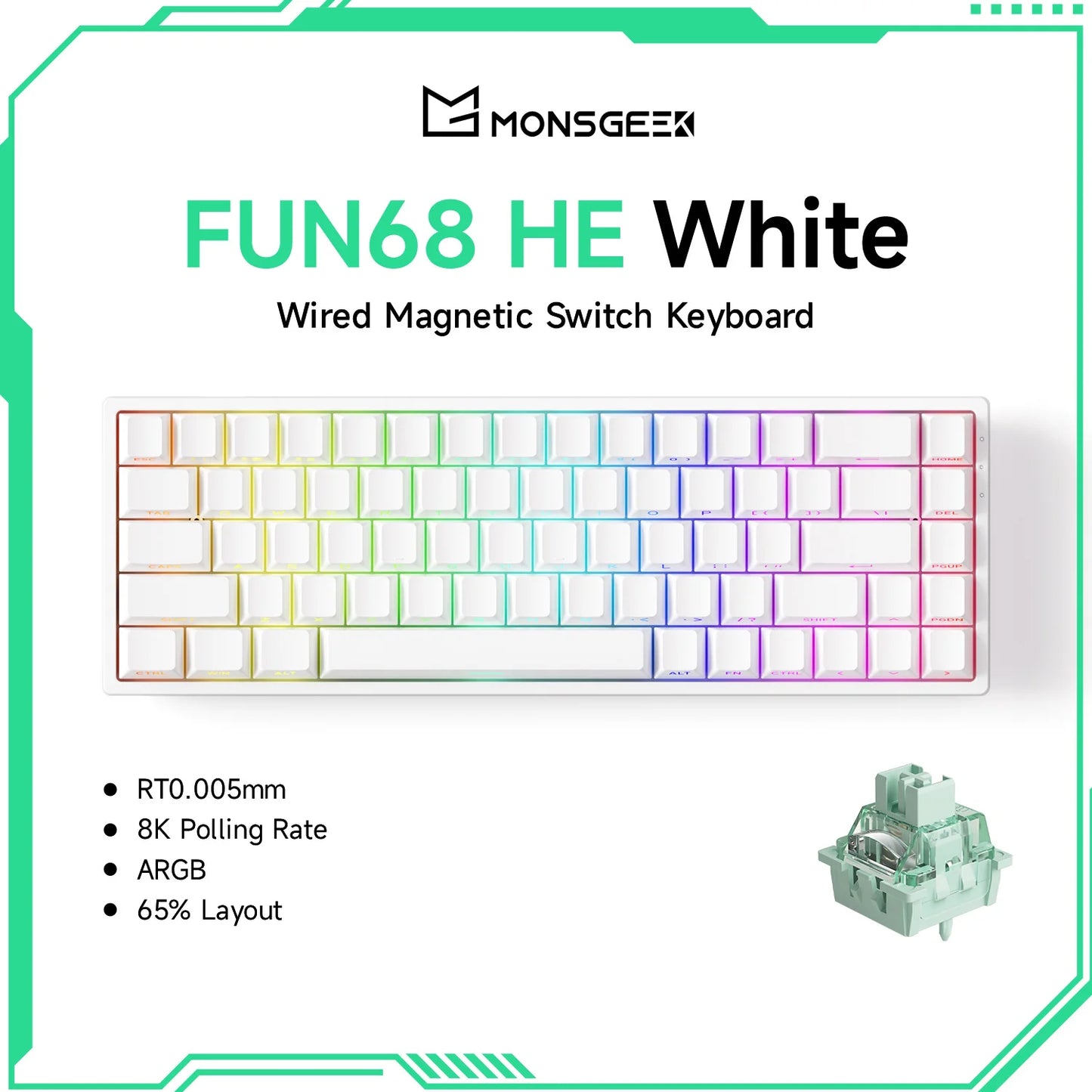 Akko MonsGeek FUN68 FUN60 PRO&MAX  HE Magnetic Keyboard 60% 65% Gaming Keyboards Rapid Trigger 8K Custom Keyboard Gamer Esports