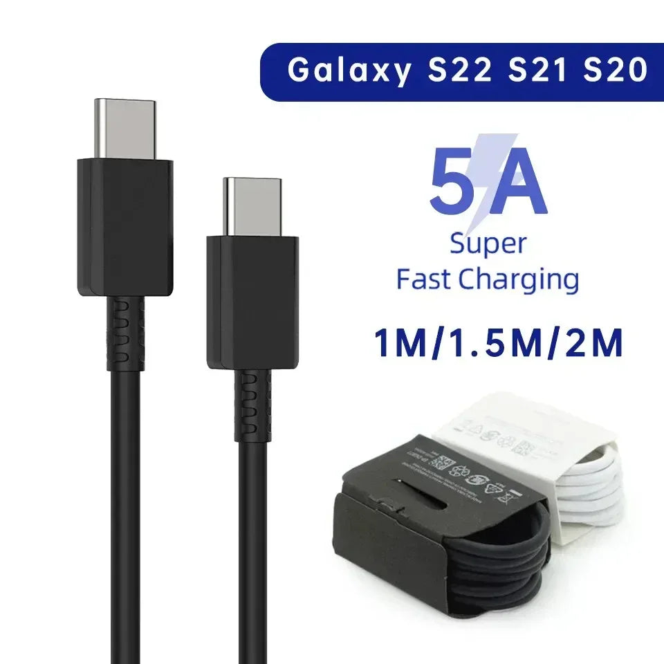 2PCS PD 45W USB C Cable For Samsung Galaxy S20 S21 S22 S23 Ultra Note 10 5G 20 A53 A54 Super Fast Charging USB Type C Data Cable - Urbizia