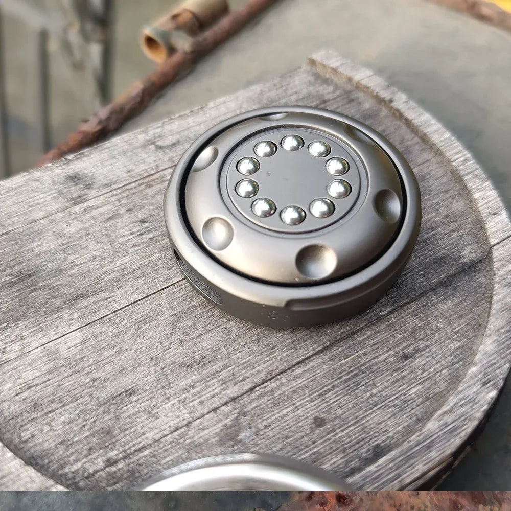 EDC metal coin fidget spinner push and pull ratchet tactile decompression fidget spinner toy pendant