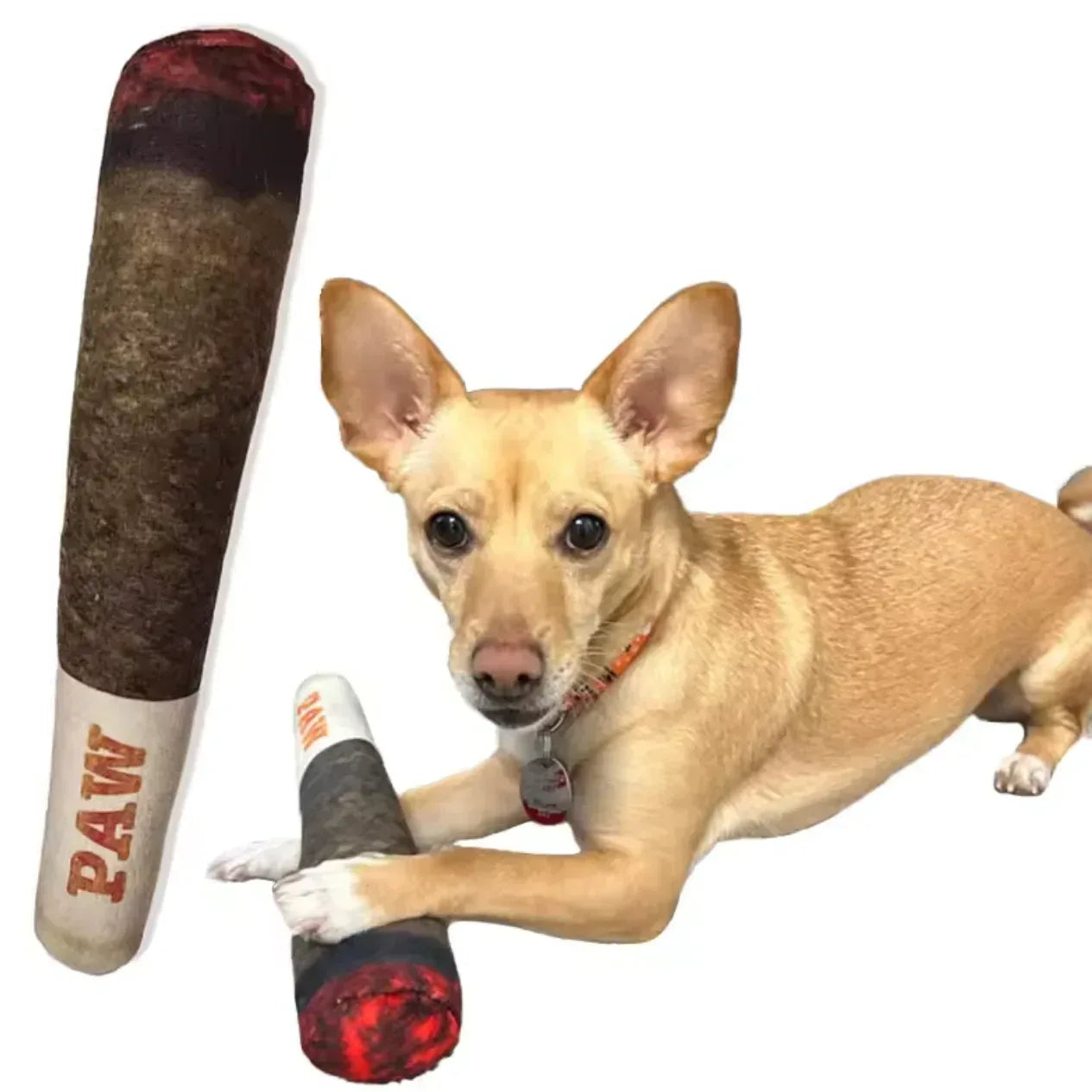 Funny Interactive Dog Toys - Cigar Design Plush Squeaky Pet Toys Grinding Teeth Creative Chew Toy For Small Medium Dog - Urbizia