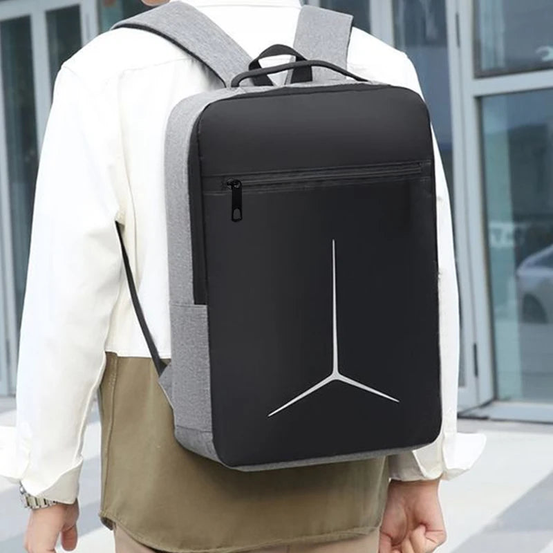 Classic Geometric Print Laptop Backpack Durable Waterproof Rucksack, Spacious Storage for Businessmen Students Everyday Use