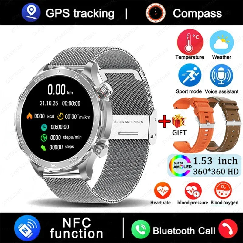 2026 New GPS Smart Watch Men AMOLED Screen Always Show Time Heart Rate IP68 Waterproof Bluetooth Call Sports Fitness Smart Watch - Urbizia