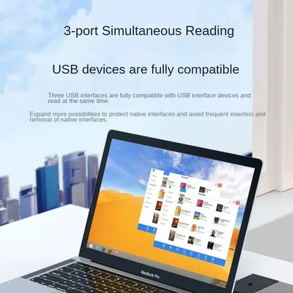3-in-1 USB 3.0 Type-C Hub Splitter 5Gbps High-Speed Adapter