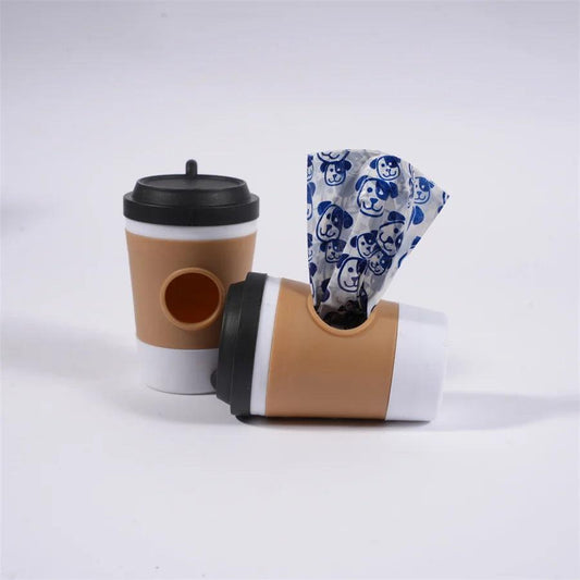 Coffee Cup Pet Waste Bag Dispenser, Portable Outdoor Dog Walking Poop Bag Holder