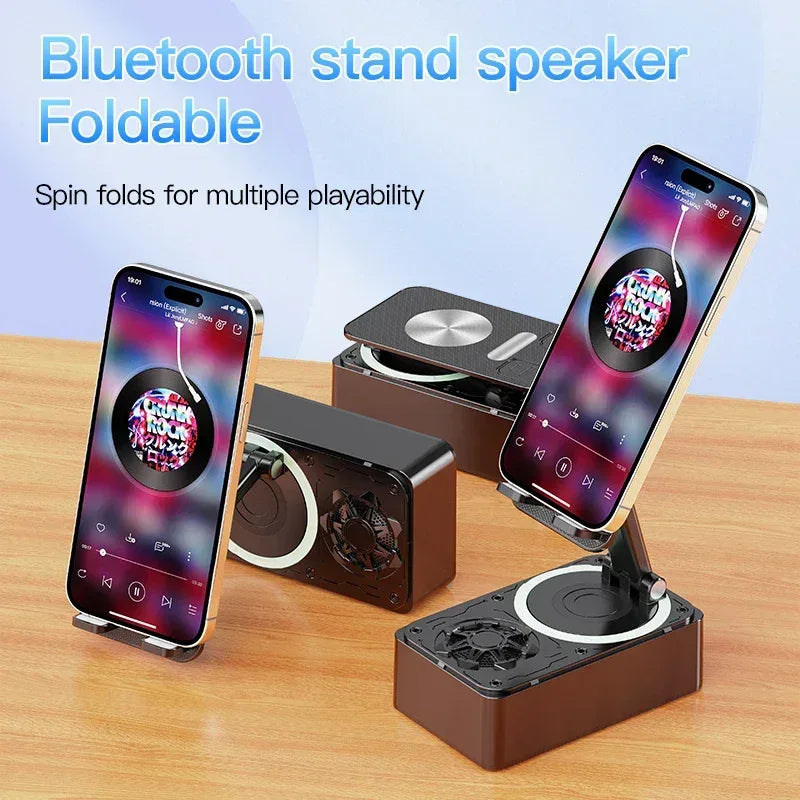 3-in-1 Bluetooth Speaker Phone Power Bank Foldable Wireless Speaker Phone Stand with Anti-Slip Pads For Video Meeting Live - Urbizia
