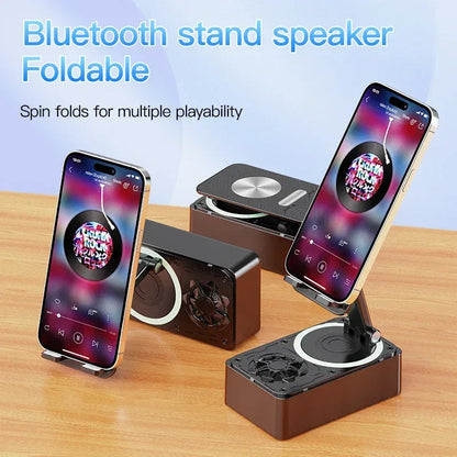 3-in-1 Bluetooth Speaker Phone Power Bank Foldable Wireless Speaker Phone Stand with Anti-Slip Pads For Video Meeting Live - Urbizia