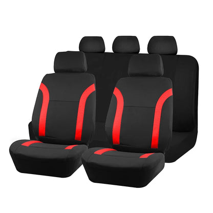 AUTO PLUS Sports Universal Polyester Car Seat Cover Set Fit Most Car Plain Fabric Bicolor Stylish Car Accessories Seat Protector
