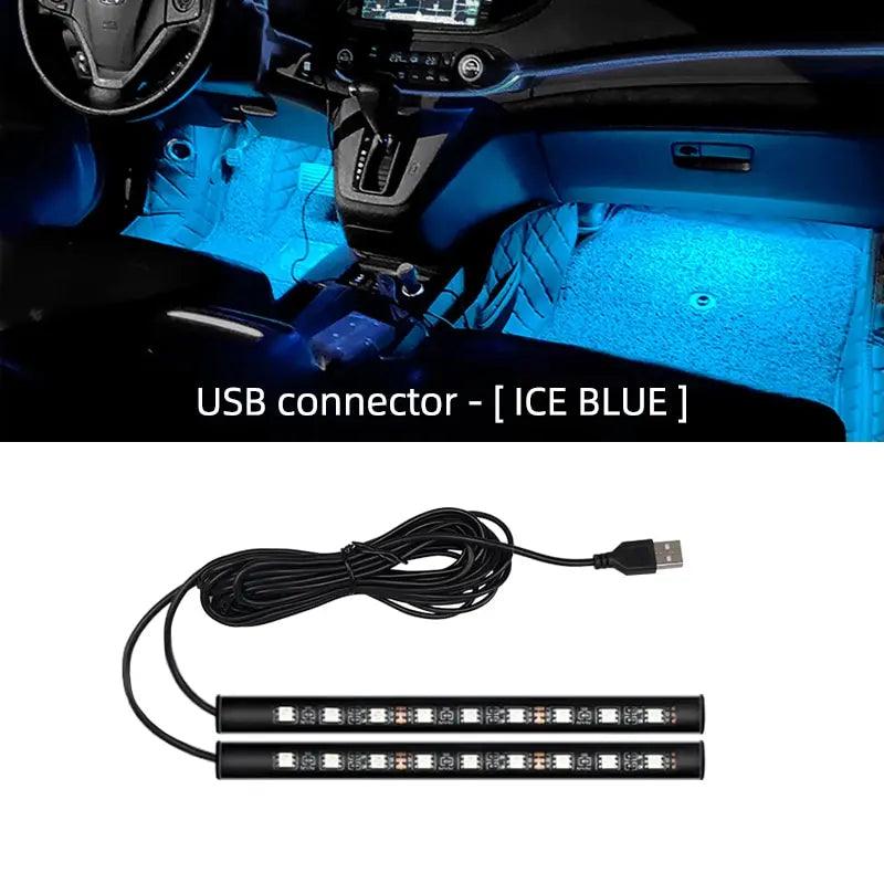 Car Neon Light Foot Light LED Interior Decoration Backlight Cigarette Lighter USB Atmosphere Lamp Vehicle Accessories