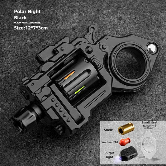 One Hand Spin Alloy Revolver Fidget Toy with 20 Bullets