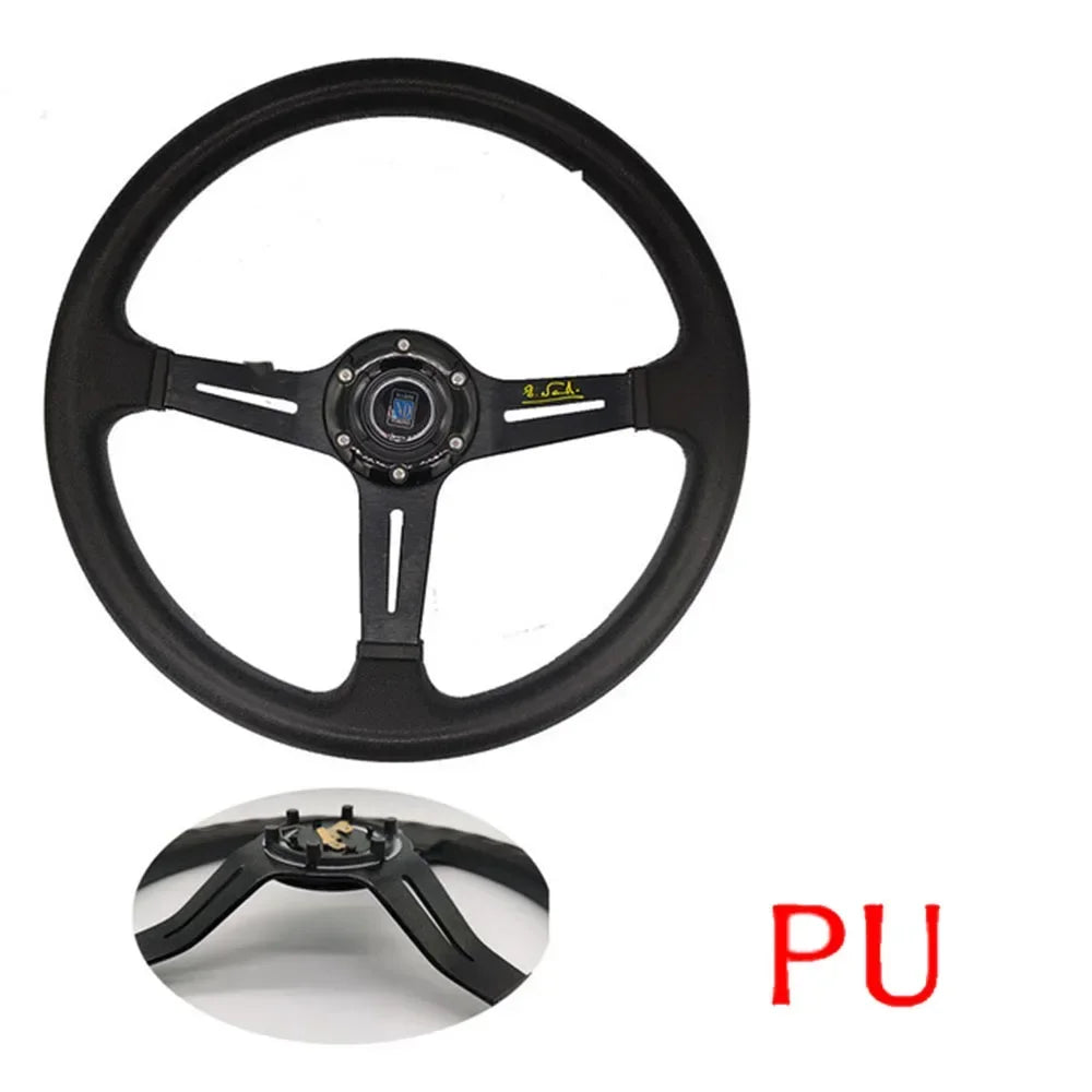 Universal 14 Inch PU Auto Racing Steering Wheels Deep Corn Drifting Sport Steering Wheel