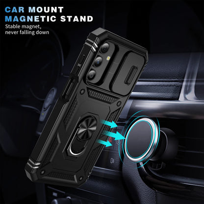 360 Full Protection Phone Case For Samsung Galaxy A17 A16 A15 A56 A55 A26 A06 A35 A34 A54 Case Armor Car Magnet Ring Stand Cover