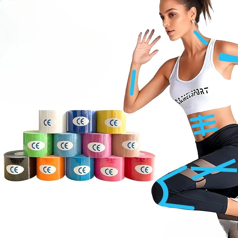 Sports Waterproof Kinesiology Tape Stickers Athletic Bandage Muscle Recovery Protector Strapping Pain Relief Tennis Gym