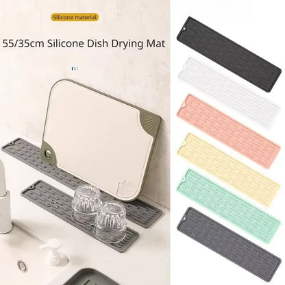 Kitchen Silicone Faucet Mat Drip Protection Pads Faucet Water Catcher Mat Sink Drain Pad Waterproof Non-slip Bathroom Gadget