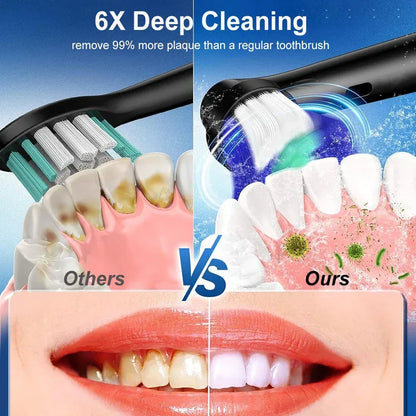 Electric Toothbrush Rotary Rechargeable Electric Toothbrush for Adults Rotating Electric Toothbrushes with 8 Soft Brush Heads - Urbizia