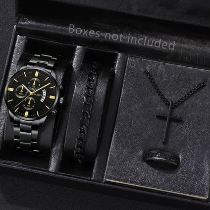 Fashion Men Stainless Steel Watch Luxury Calendar Quartz Wrist Watch Mens Business Watches for Man Clock Montre Homme