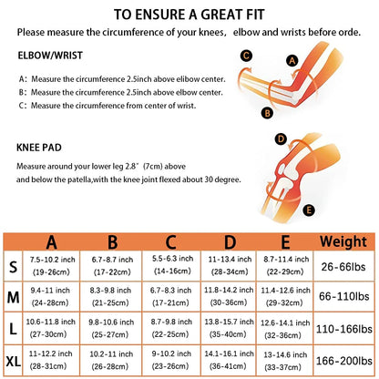 Knee Pads Elbow Pads with Wrist Guards, 3 in 1 Protective Gear Set for Skating Cycling Bike Rollerblading Scooter