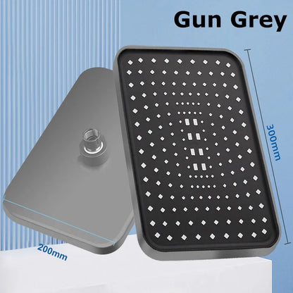 12 Inch ABS High Pressure Rainfall Shower Head Bathroom 360° Adjustable Angle Anti-Clog Nozzle Water Saving Bathroom Accessories