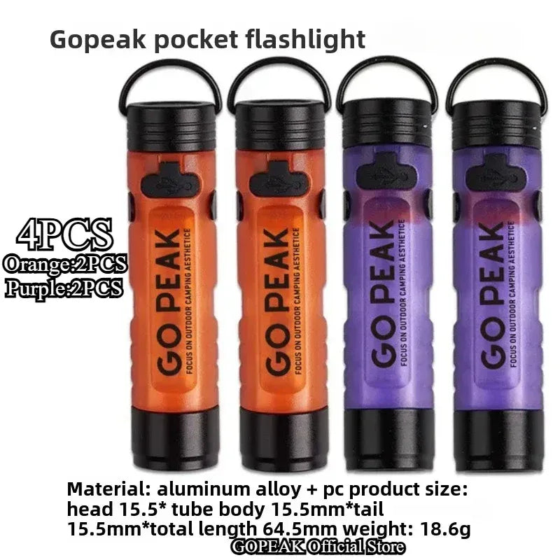 GOPEAK Pocket Mini Flashlight Outdoor Key Clip Cap Ambient Led Long Endurance Disaster Relief Emergency 5050 Small Light - Urbizia