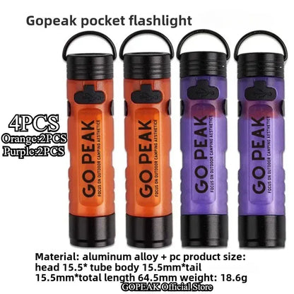 GOPEAK Pocket Mini Flashlight Outdoor Key Clip Cap Ambient Led Long Endurance Disaster Relief Emergency 5050 Small Light - Urbizia