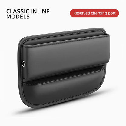 Universal Car Seat Gap Organizer Storage Box Multifunction Leather Crevice Side Storage Pocket Wallet Keys Card with Cup Holder - Urbizia