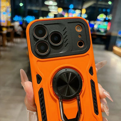 Luxury Armored 360° Rotating Metal Ring Protective Case For iPhone 11 12 13 14 15 16 17 Pro Max Invisable Bracket Phone Cover