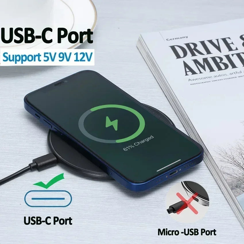 300W Fast Wireless Charger Pad For iPhone 16 15 14 13 12 X Pro XS Max Samsung Xiaomi Huawei Phone Wireless Charging Dock Station - Urbizia