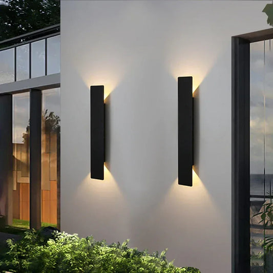 Outdoor Waterproof Wall Lamp Modern LED Lamp Black White Aluminum Up Lower Light Wall Lamps Waterproof IP65 110V 220V Fixtures - Urbizia