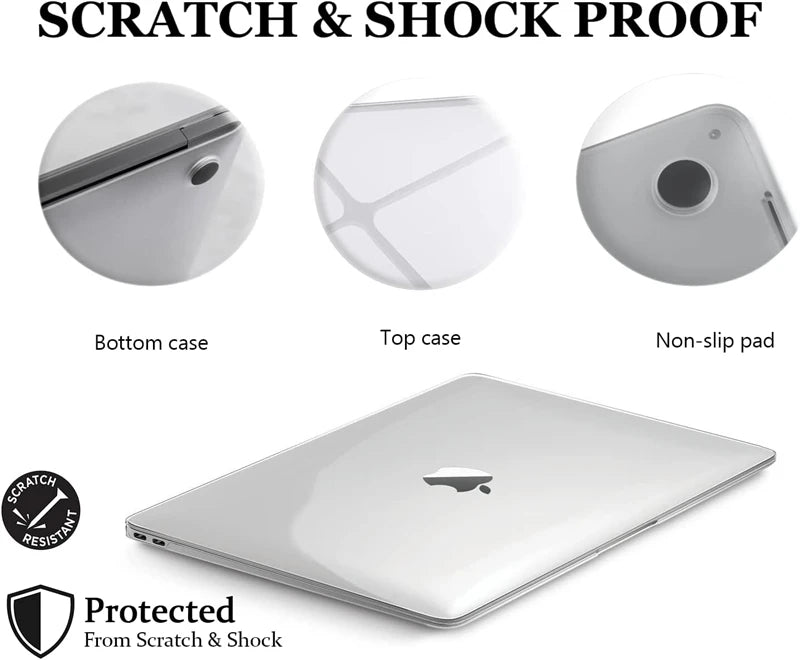 Crystal Clear Laptop Case for Macbook Air 13.6 M4 15 M3 Hard Cover for Mac Book Neo 2026 Pro 13 M1 M2 14 16 Sleeve Accessories