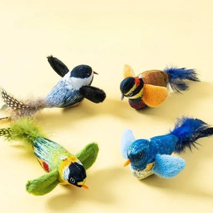Indoor Interactive Birds Toy for Cat Chasing Teasing Toy Sounding Catnip Cat Teaser Toy Self-hilarity Wall Hanging Birds Cat Toy - Urbizia