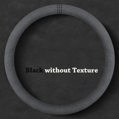 Car Steering Wheel Covers Cowhide Suede Steering Wheel Cover Wrap Universal 37-38cm Breathable Steering Covers Car Accessories