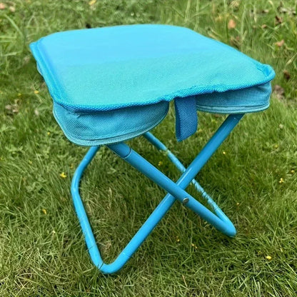 Portable Folding Camping Stool With Handle And Zipper Seat - Urbizia