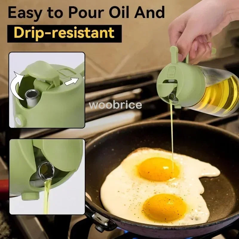 Dual Purpose Glass Oil Bottle Kitchen Spray Oil Sprayer Bottle Kitchen Oils Spray Can Leakproof Oil Spray Bottle Household