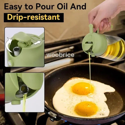 Dual Purpose Glass Oil Bottle Kitchen Spray Oil Sprayer Bottle Kitchen Oils Spray Can Leakproof Oil Spray Bottle Household