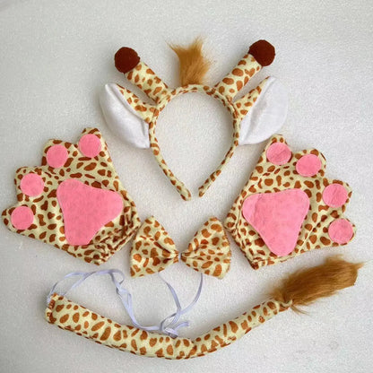 Halloween Giraffe Costume Set – Headband, Tie, Skirt & Gloves for Kids Cosplay & Party