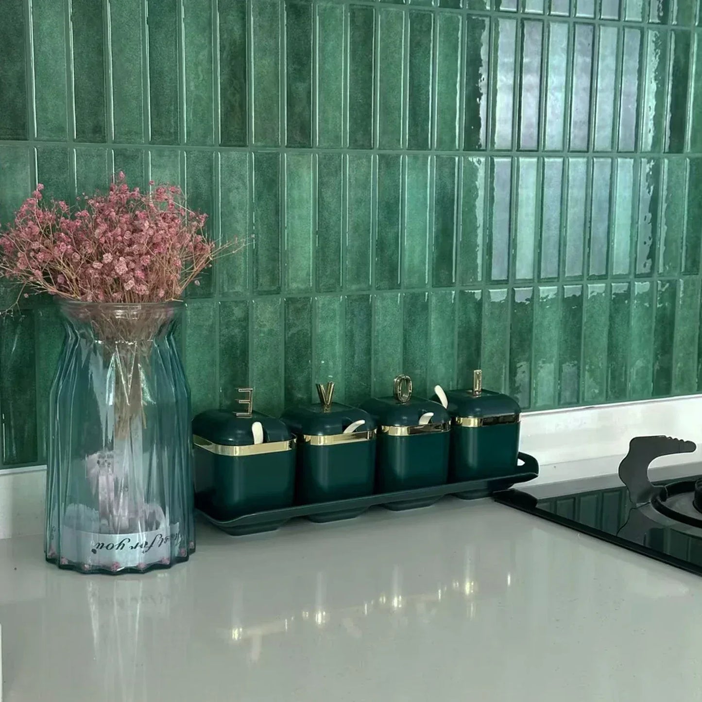 10 Sheets Peel and Stick Tiles 3D Waterproof Wall Tiles for Living Room RV PVC Wall Panels Interior Wall Decoration - Urbizia