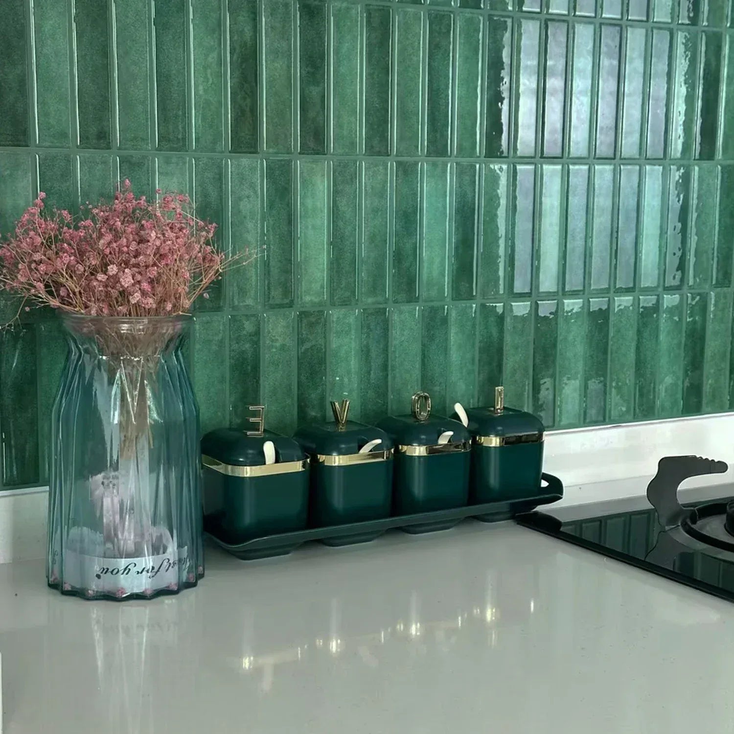 10 Sheets Peel and Stick Tiles 3D Waterproof Wall Tiles for Living Room RV PVC Wall Panels Interior Wall Decoration - Urbizia