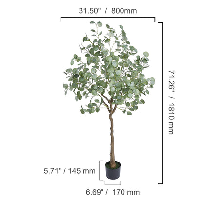 SucceBuy Artificial Olive Tree 4/5/6FT Tall Faux Plant Secure PE Material Anti-Tip Tilt Protection Low-Maintenance Tree for Home