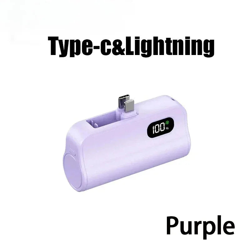 Mini Capsule Power Bank 5000mAh 20W Fast Charging Portable