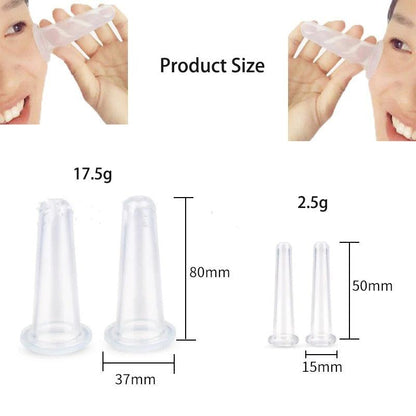 4PCS Silicone Vacuum Cupping Massage Jars Anti Cellulite Massage Facial Suction Cups Face Neck Lift Skin Scraping Beauty Tool