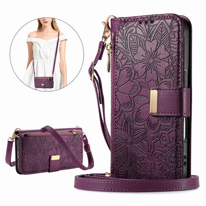 PU Leather Zipper Crossbody Flip Wallet Card Slot Phone Case For Samsung Galaxy S26 Plus S26 Pro S26 Ultra A57 Wrist Strap Cover