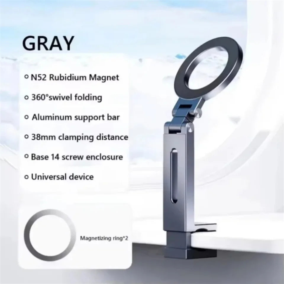 Adjustable Universal Magnetic Phone Holder Travel Essentials Flexible Rotation Hands-Free Airplane Phone Mount Seat Phone Stand