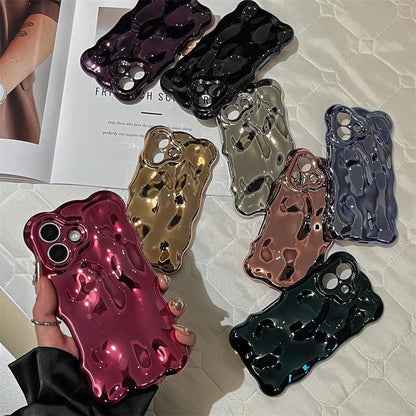 Glossy Wave Border TPU Case for iPhone 17–11 Series