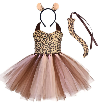 Baby Girls Halloween Animal Cosplay Costume – Forest Theme Tutu Dress for Birthday Party