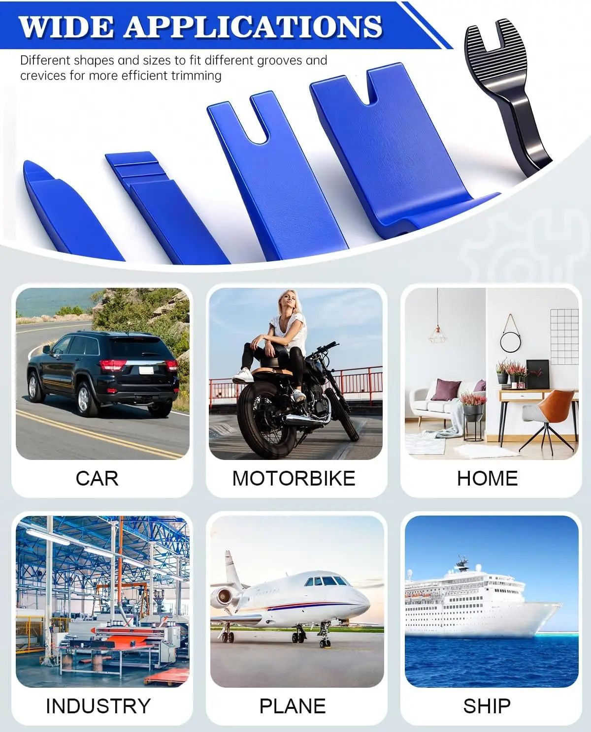 19Pcs Trim Removal Tool, Car Panel Dashboard Door Audio Trim Removal Tool Kit, Auto Clip Pliers Fastener Remover Set